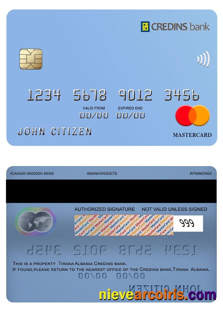 Albania Credins bank  mastercard